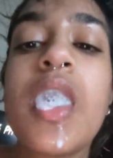 Desi Girl Giving Blowjob and eating cum