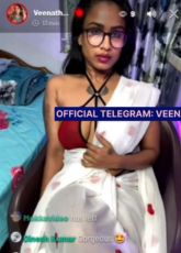 Veena Thara Saree Striping Nipple Show